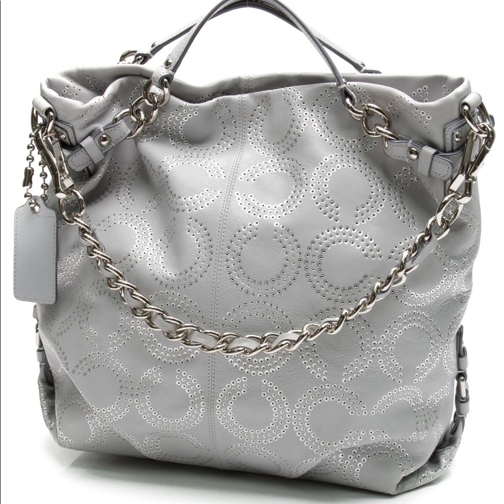 💎Coach Silver Gilded Leather Bag 💎